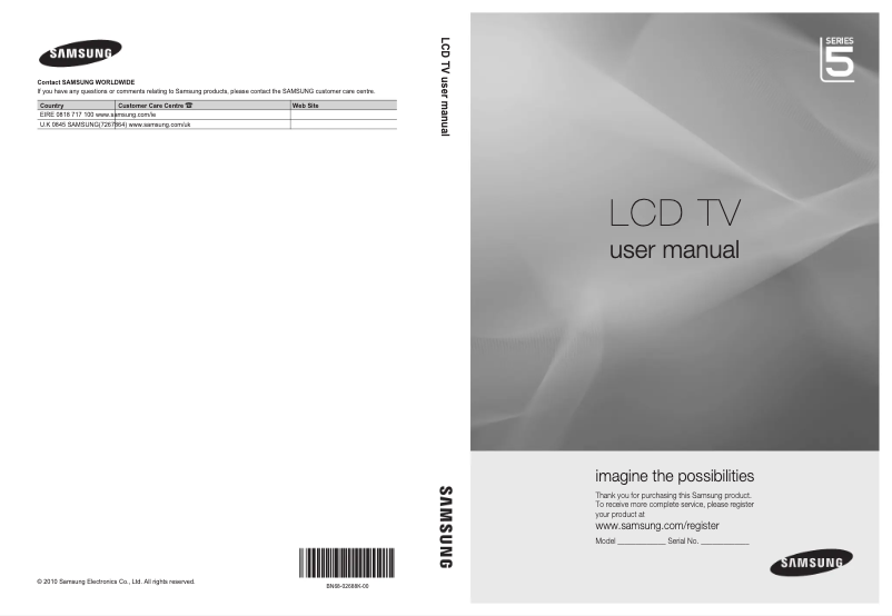 Page 1 of the manual User Manual Samsung LE32C580J1K