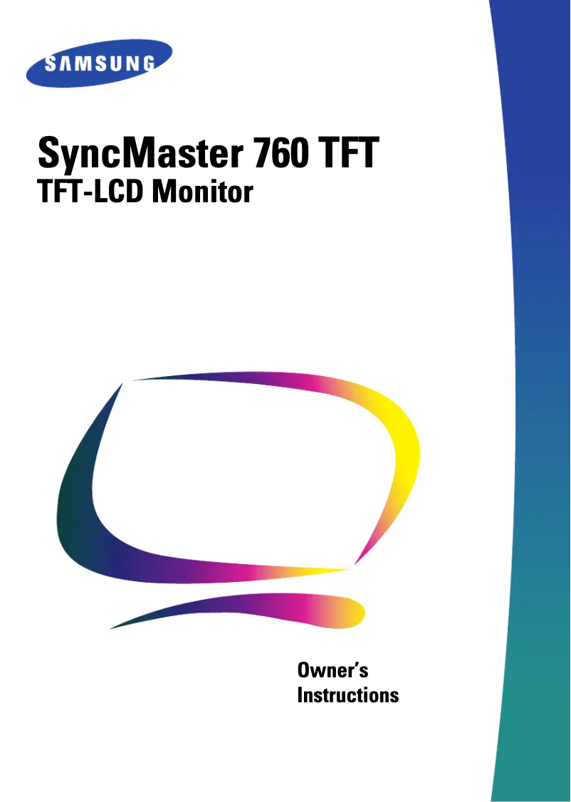 Page 1 of the manual User Manual Samsung SyncMaster 760 TFT