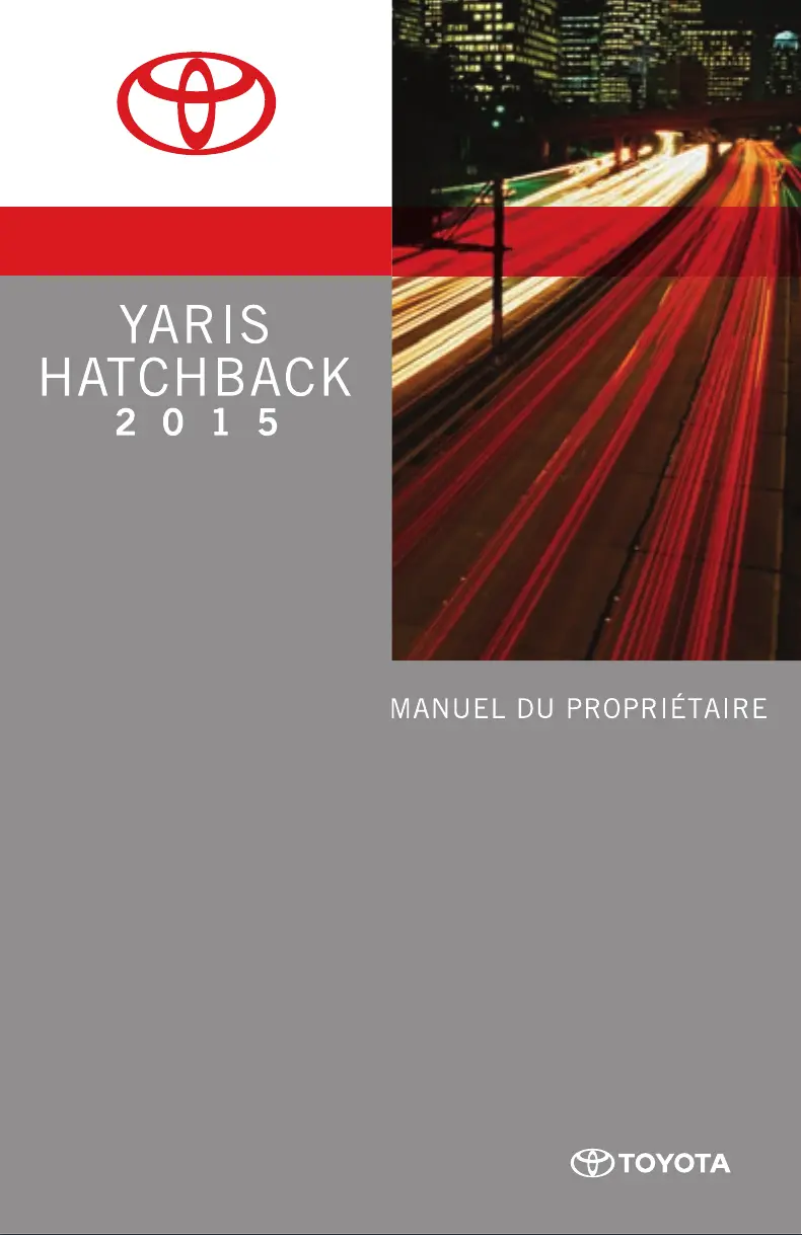 First page image of the manual for Yaris Hatchback (2015)