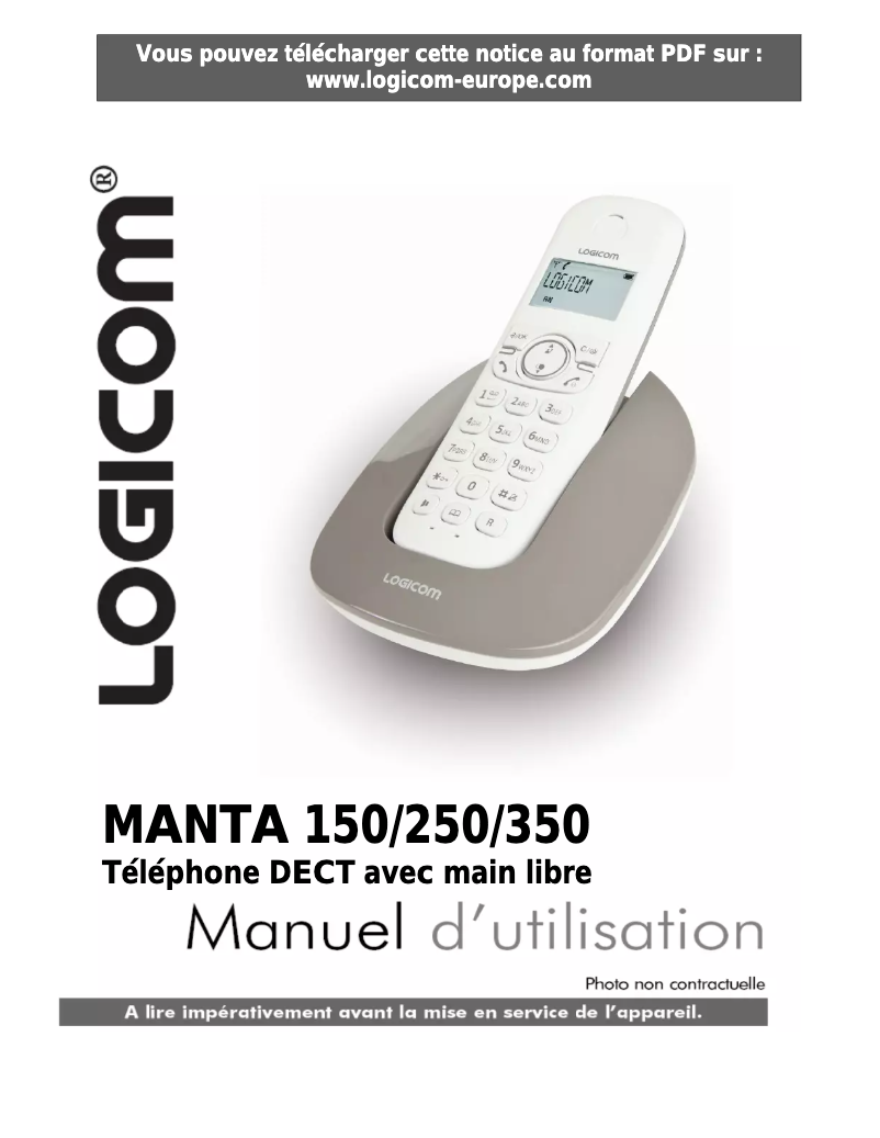 Page 1 of the manual User Manual Logicom Manta 250