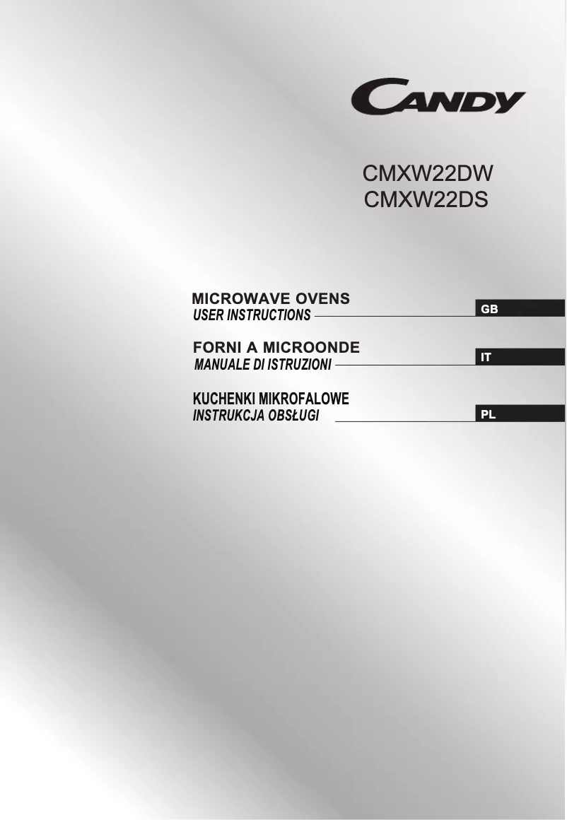 First page image of the manual for CMXW22DS
