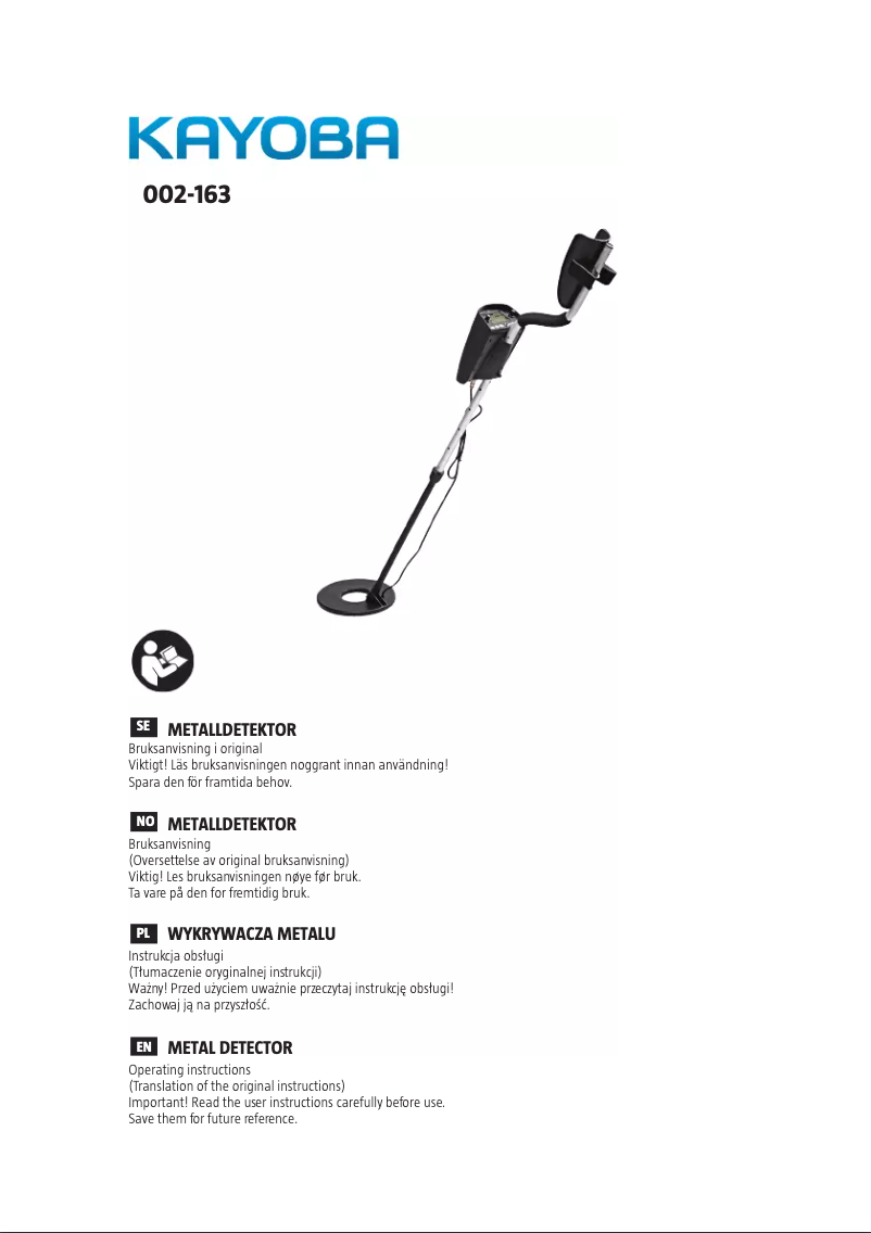 Page 1 of the manual User Manual Kayoba 002-163