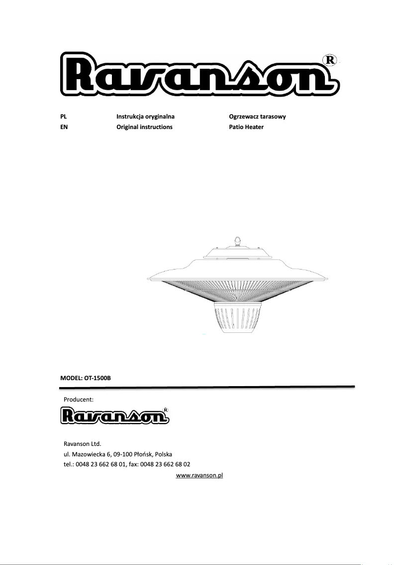 First page image of the manual for OT-1500B