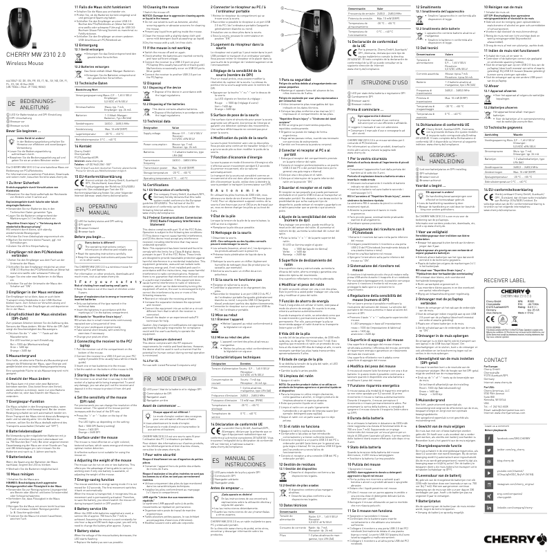 Image de la première page du manuel de l'appareil MW 2310 2.0