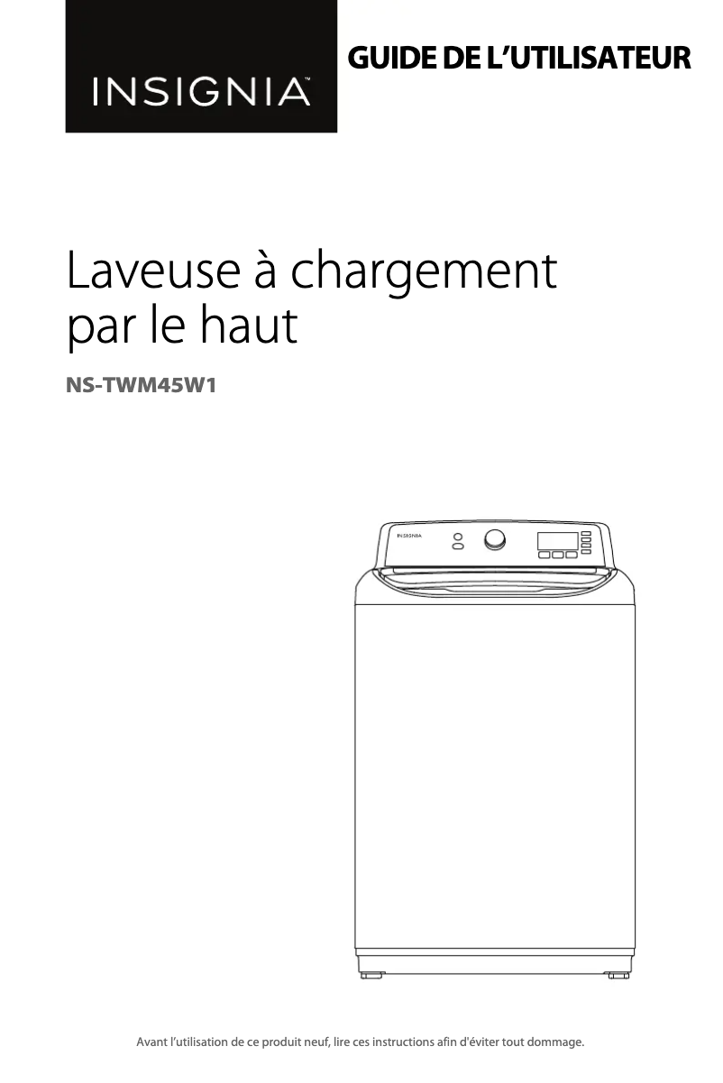 First page image of the manual for NS-TWM45W1