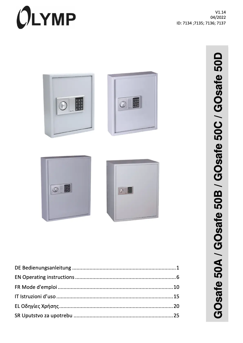 First page image of the manual for GOsafe 50A