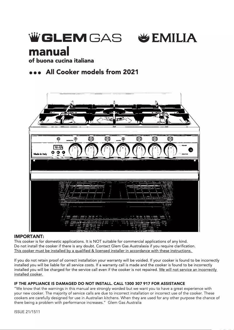First page image of the manual for GS965DOPXMB