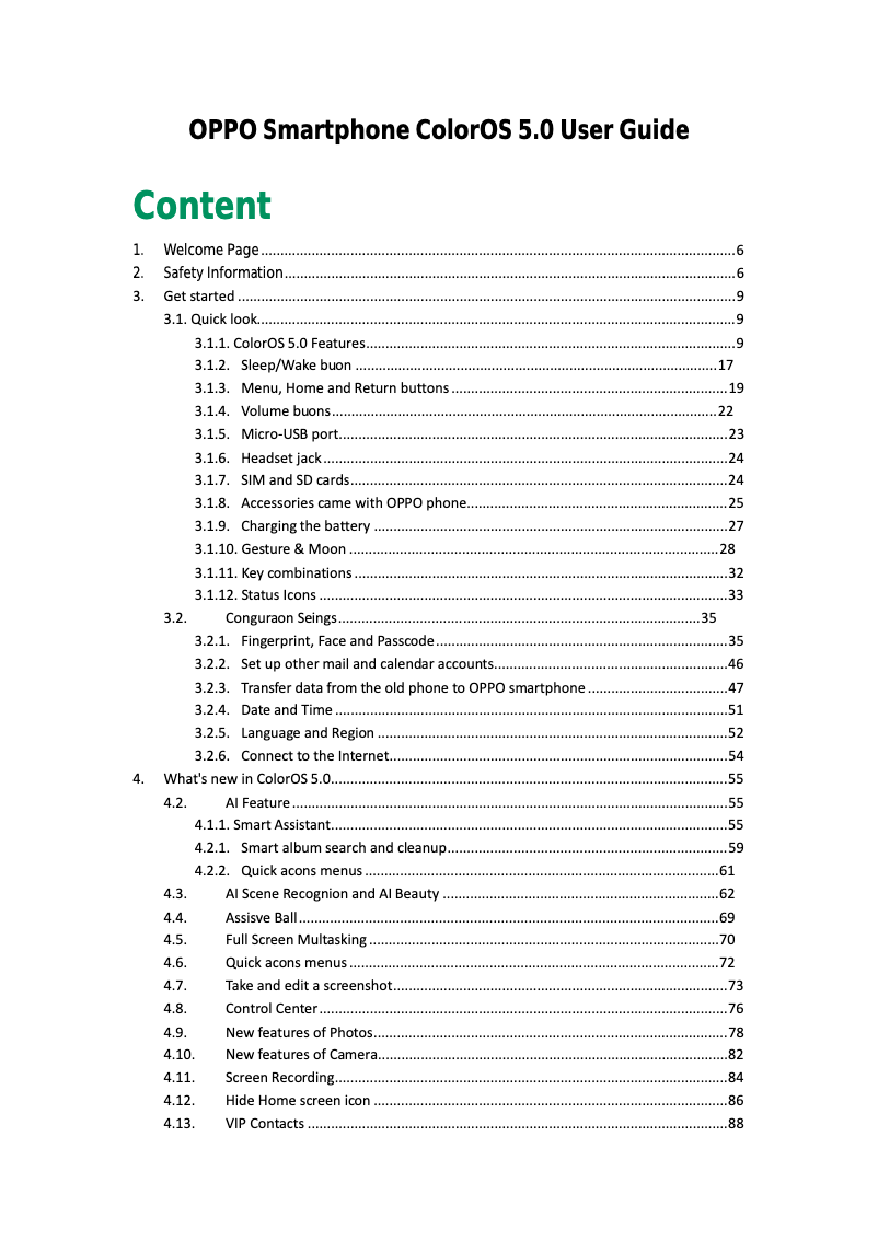 First page image of the manual for R9s Plus