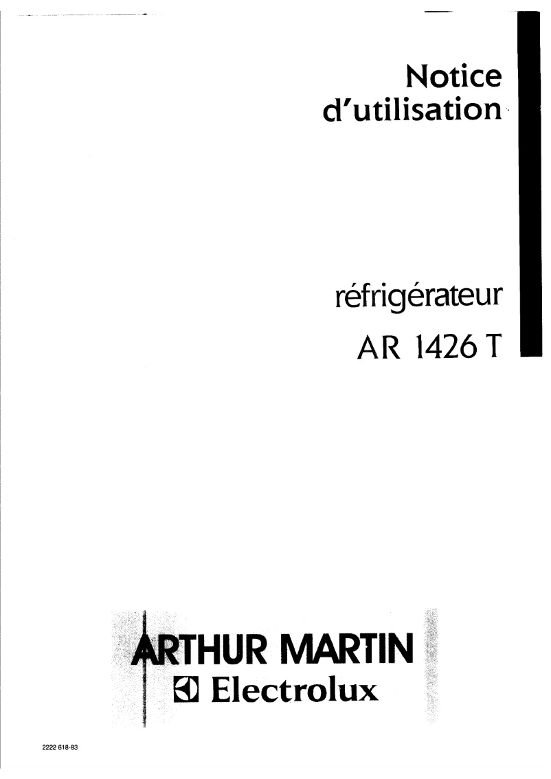 First page image of the manual for AR1426T