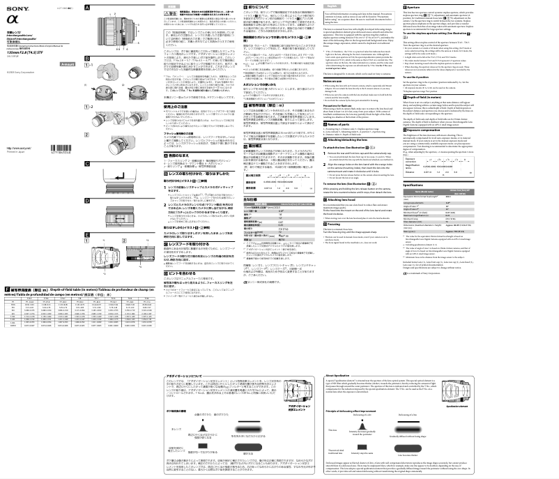 Page 1 of the manual User Manual Sony SAL135F28