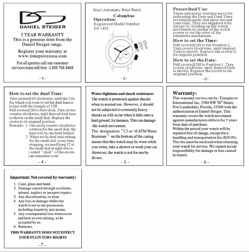 First page image of the manual for Columbus