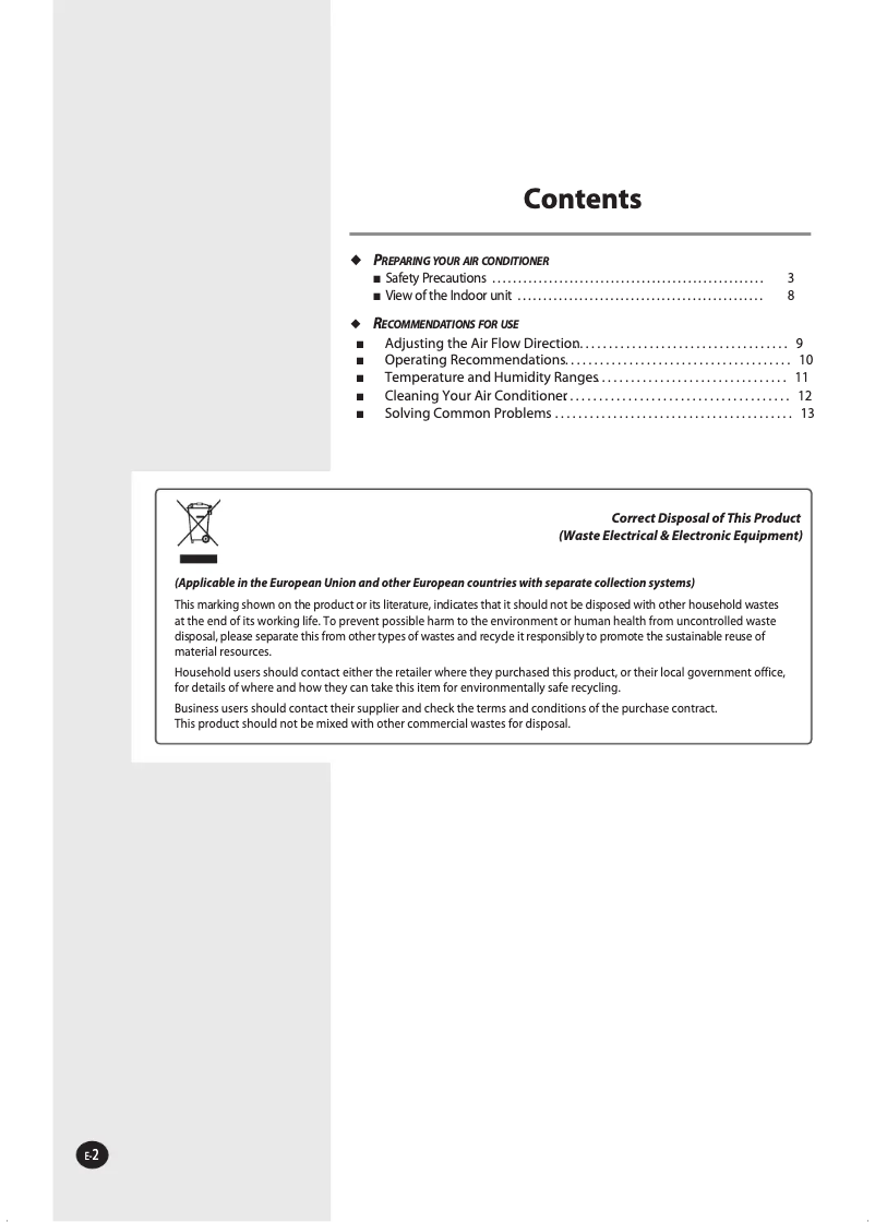 First page image of the manual for AVXTFH071EB