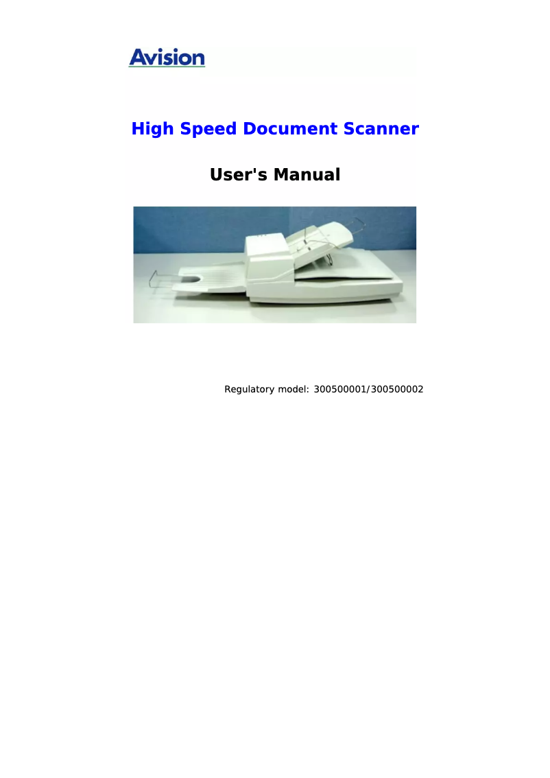 First page image of the manual for AV-3850SU