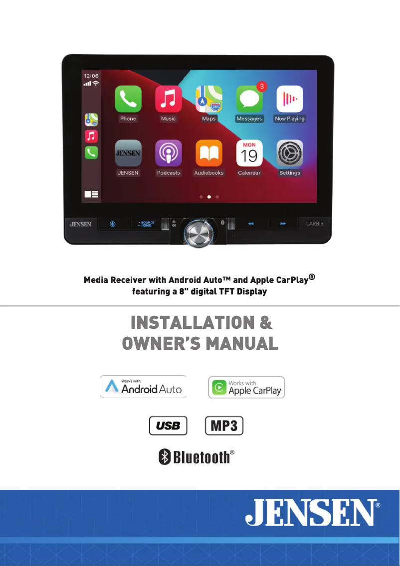 Page 1 of the manual User Manual Jensen CAR813