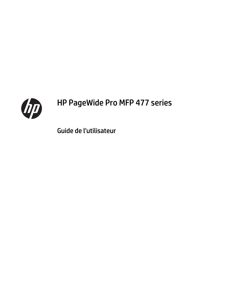 Page 1 of the manual User Manual HP PageWide Pro 477dw
