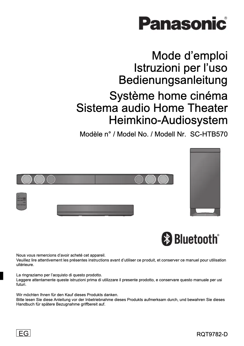 First page image of the manual for SC-HTB570
