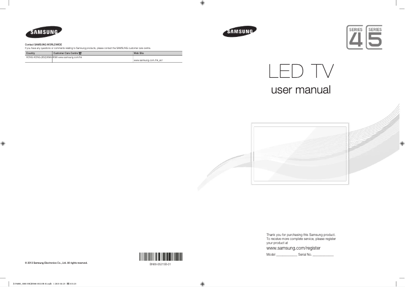 Page 1 of the manual User Manual Samsung UA28F4000AJ