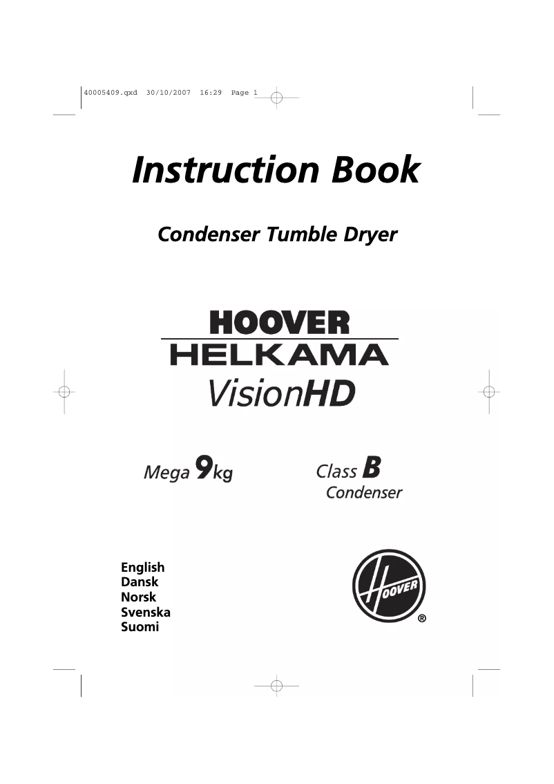 First page image of the manual for HH KR 791XT-S