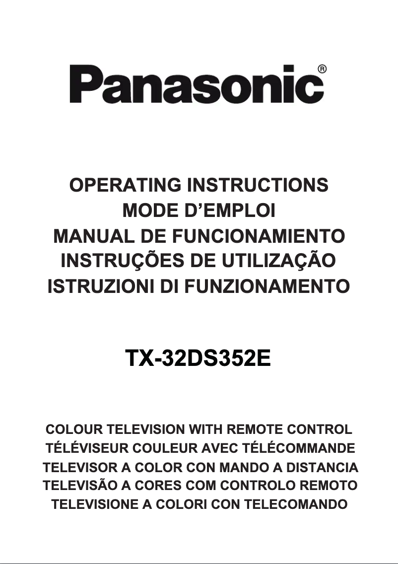Page 1 of the manual User Manual Panasonic Viera TX-32DS352E