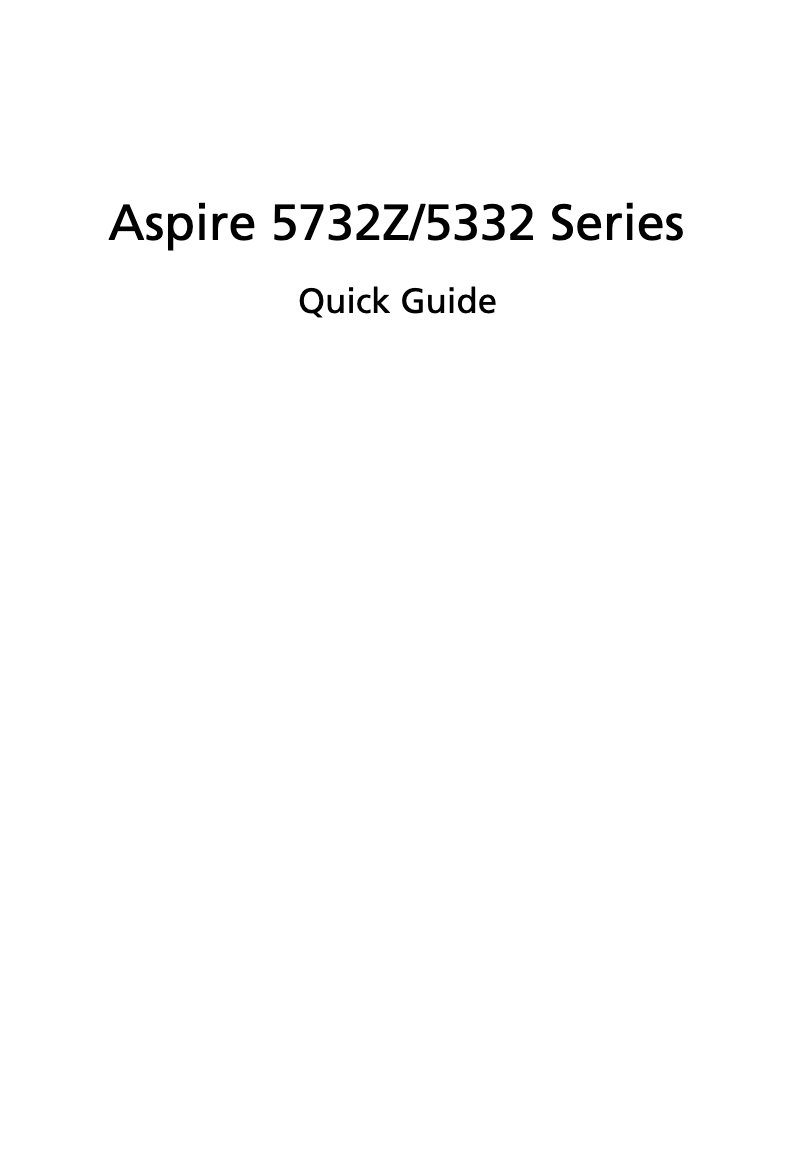 First page image of the manual for Aspire 5732