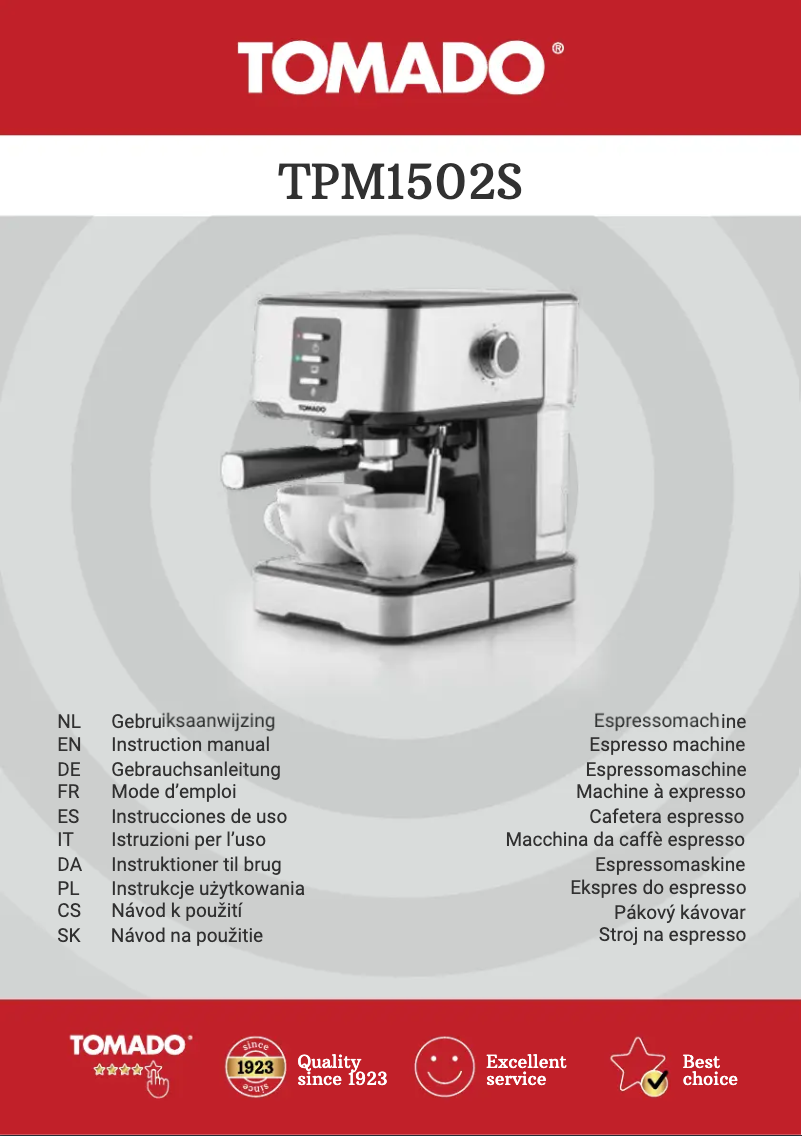 First page image of the manual for TPM1502S