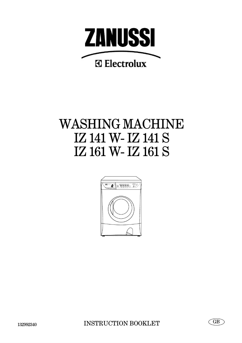 First page image of the manual for IZ161S