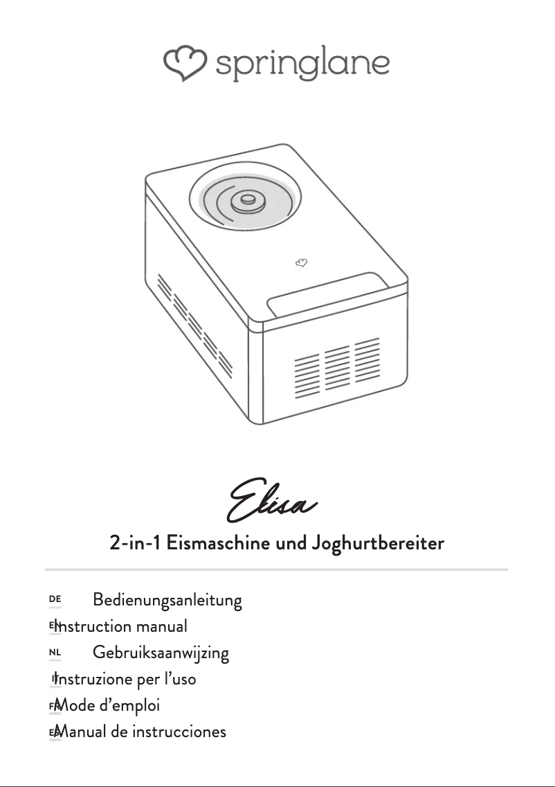 Page 1 of the manual User Manual Springlane Elisa