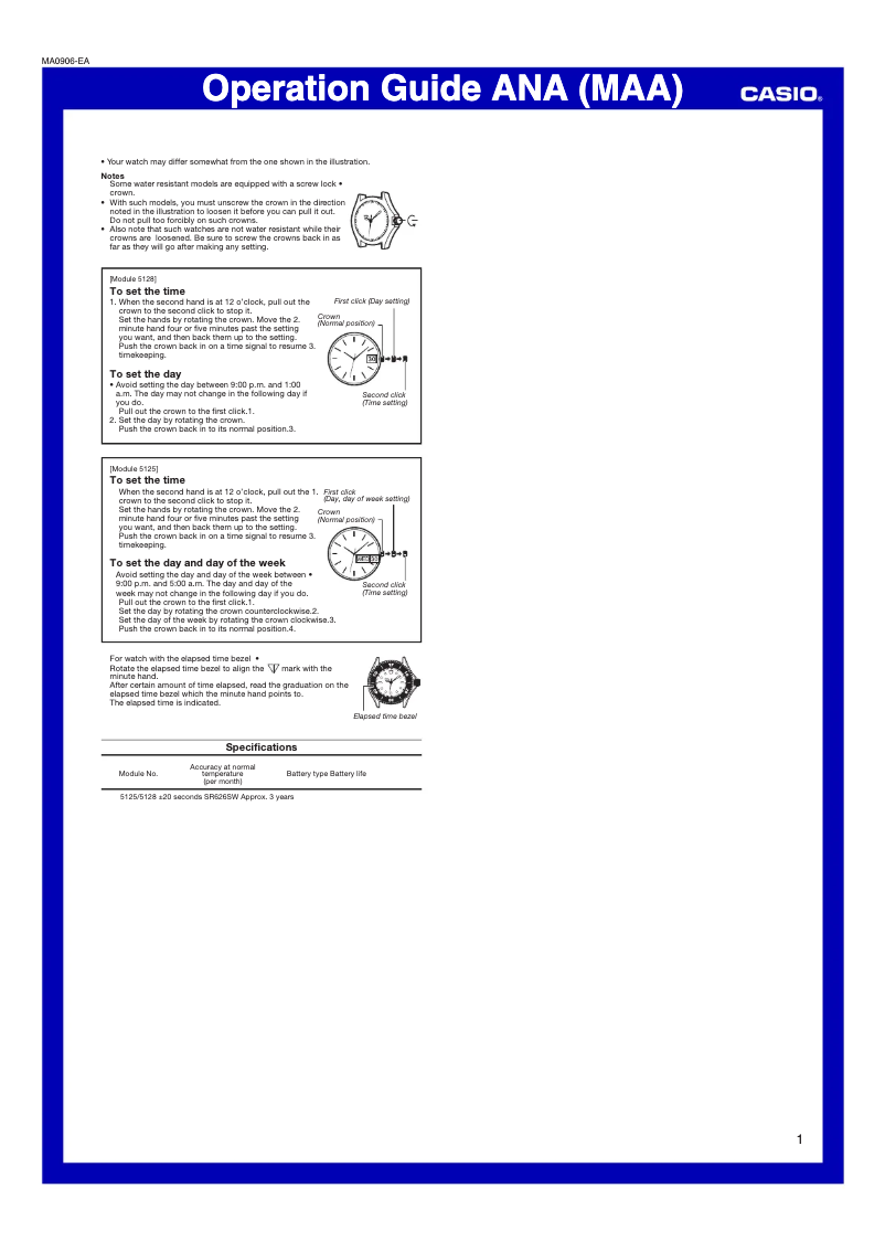 Page 1 of the manual User Manual Casio MRW-200H-1B2VEF