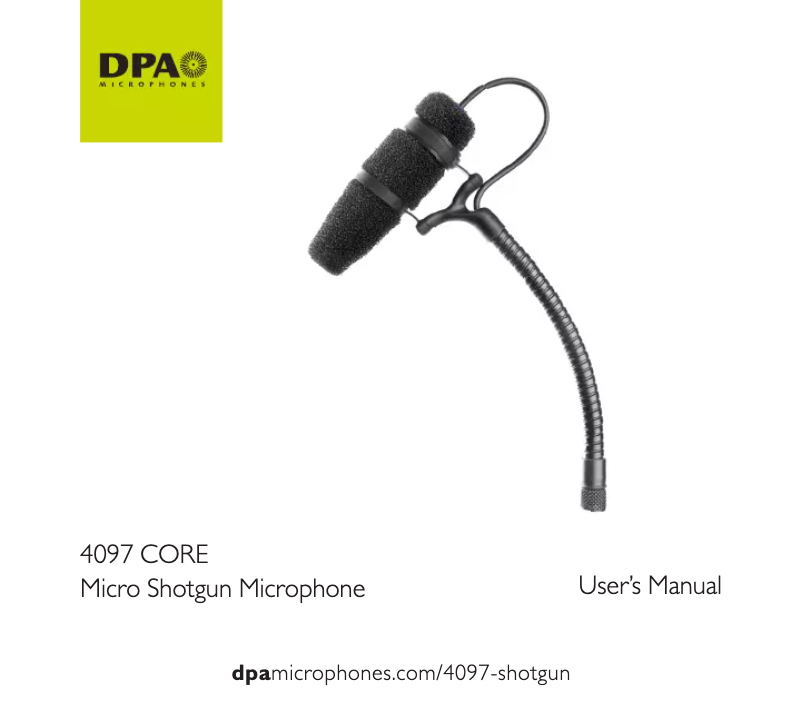 Page 1 of the manual User Manual DPA 4097 Core