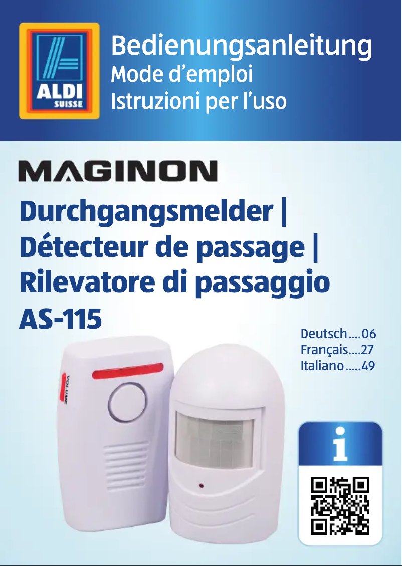 Page 1 of the manual User Manual Maginon AS-115