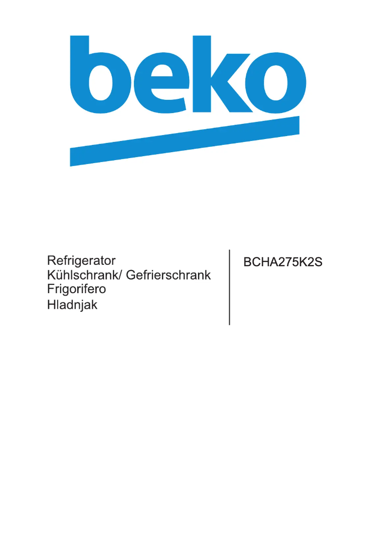 Page 1 of the manual Instruction Manual Beko BCHA275K2S
