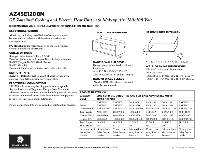 First page image of the manual for AZ45E12DBM