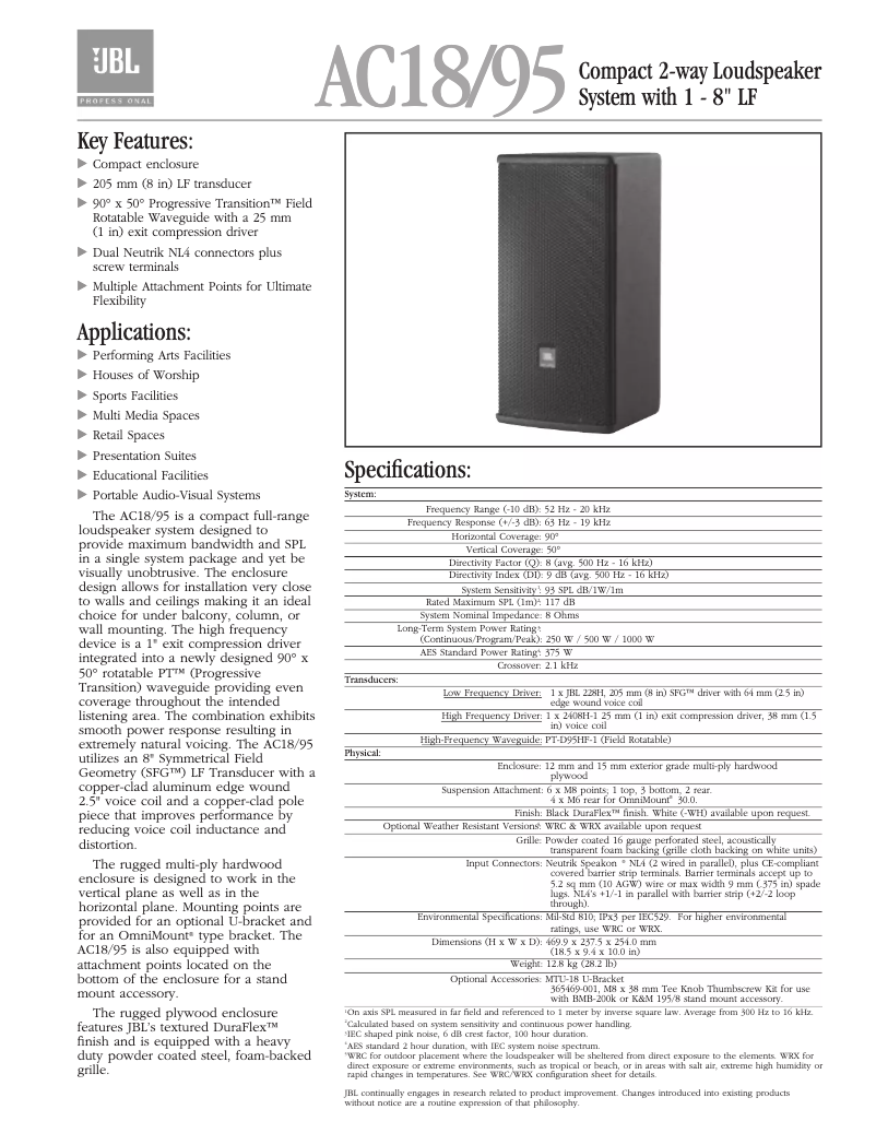 First page image of the manual for AC18/95