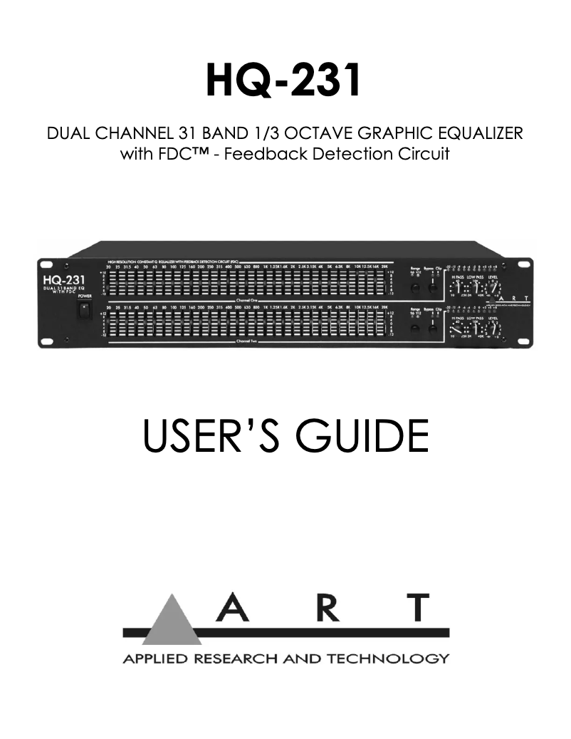 First page image of the manual for HQ-231