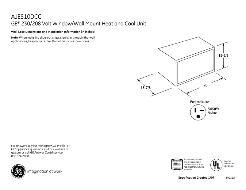 First page image of the manual for AJES10DCC