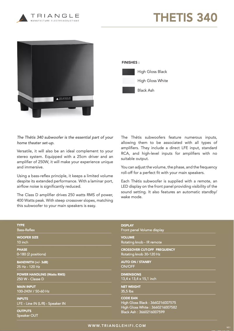 First page image of the manual for THETIS 340