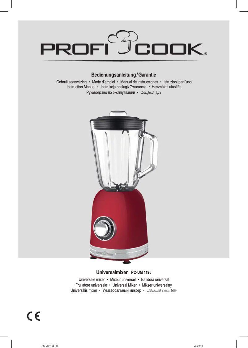 Page 1 de la notice Manuel utilisateur ProfiCook PC-UM 1195