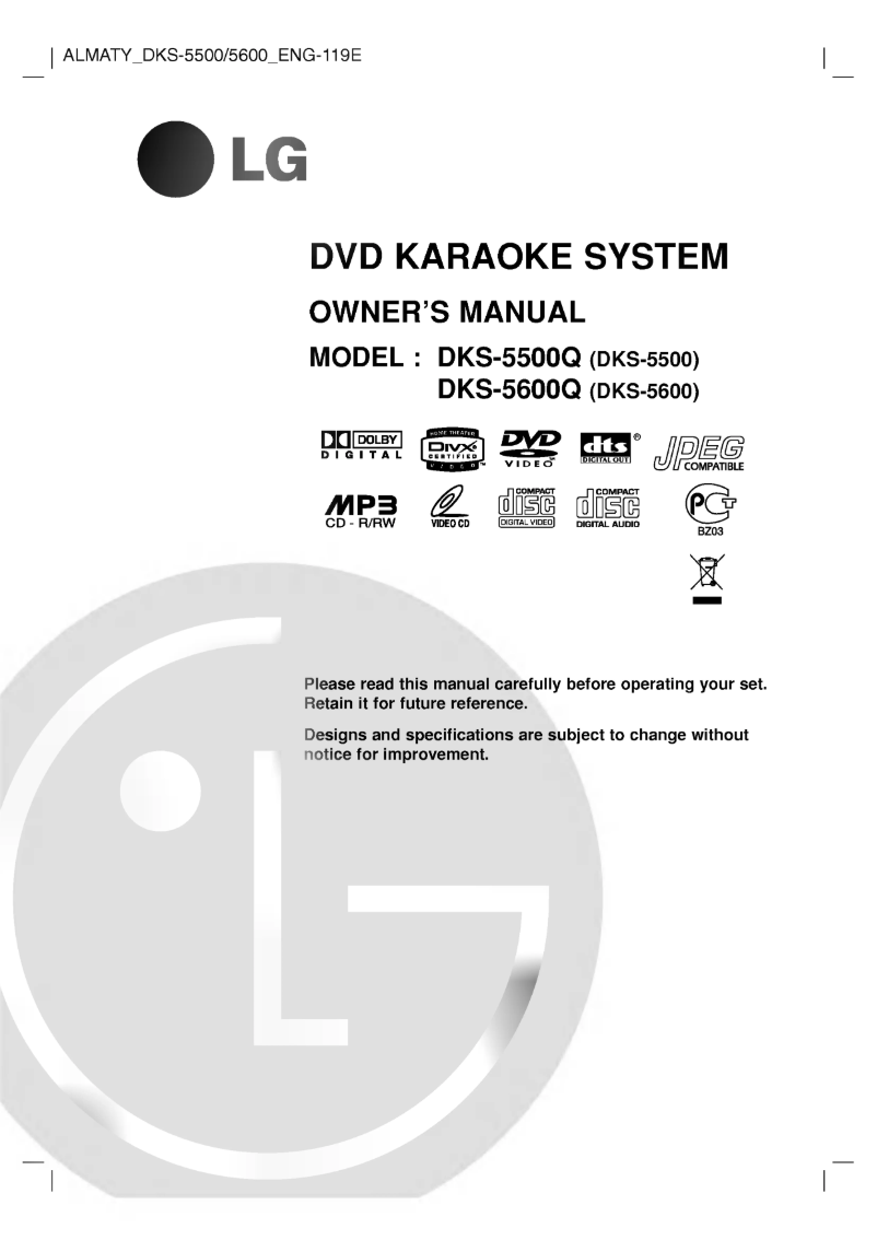 Page 1 of the manual User Manual LG DKS-5500