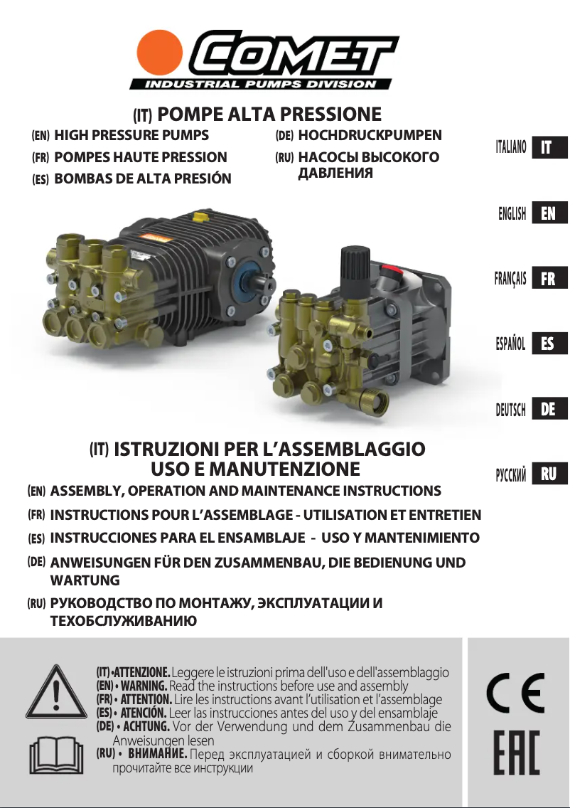 Page 1 of the manual User Manual Comet ZW HYDR