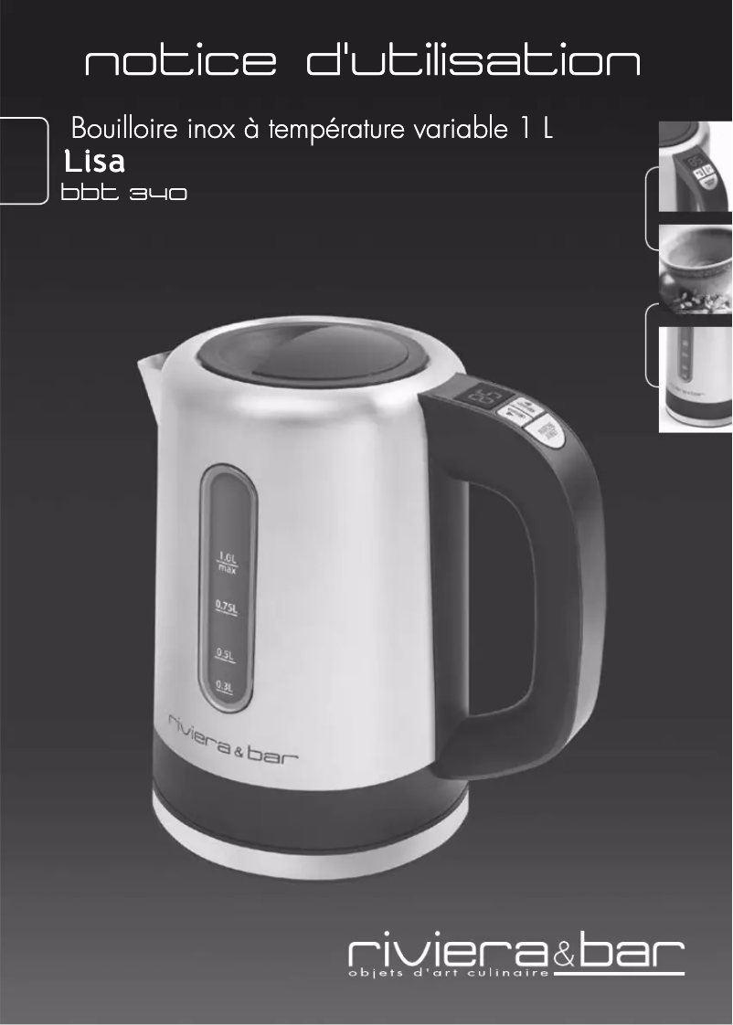 Page 1 of the manual User Manual Riviera & Bar Lisa BB T340