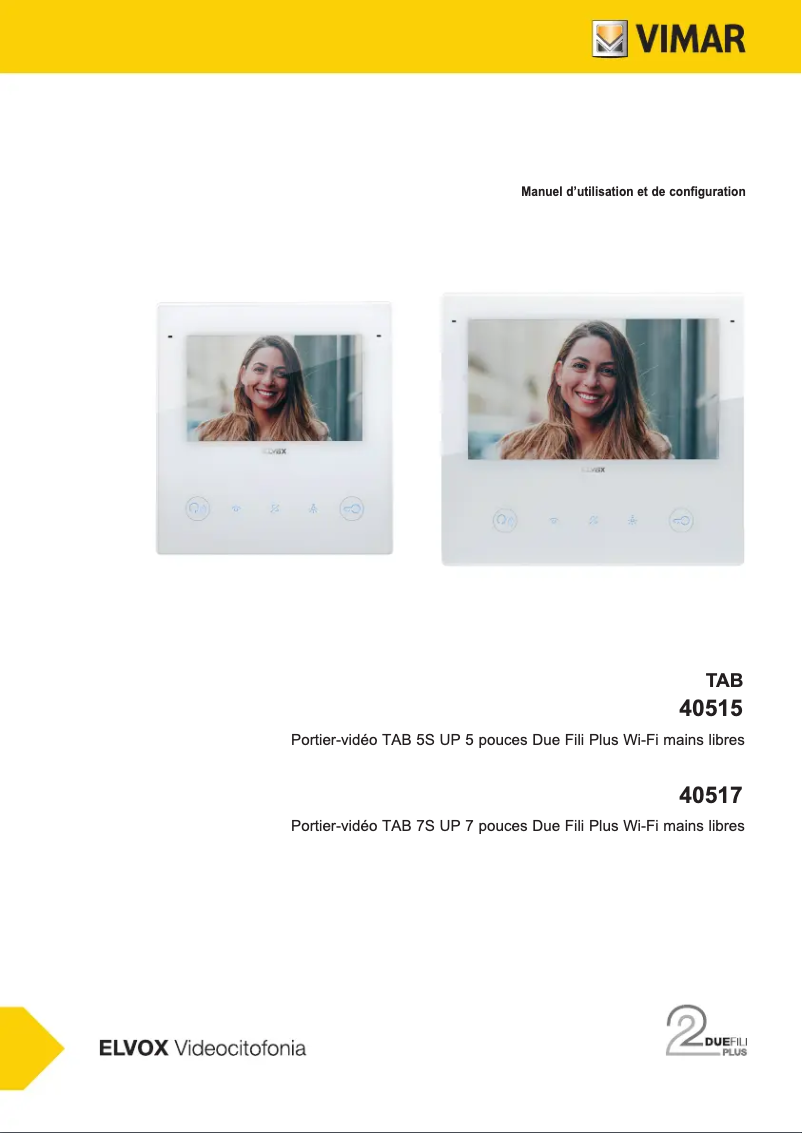 Page 1 of the manual User Manual Vimar ELVOX 40515