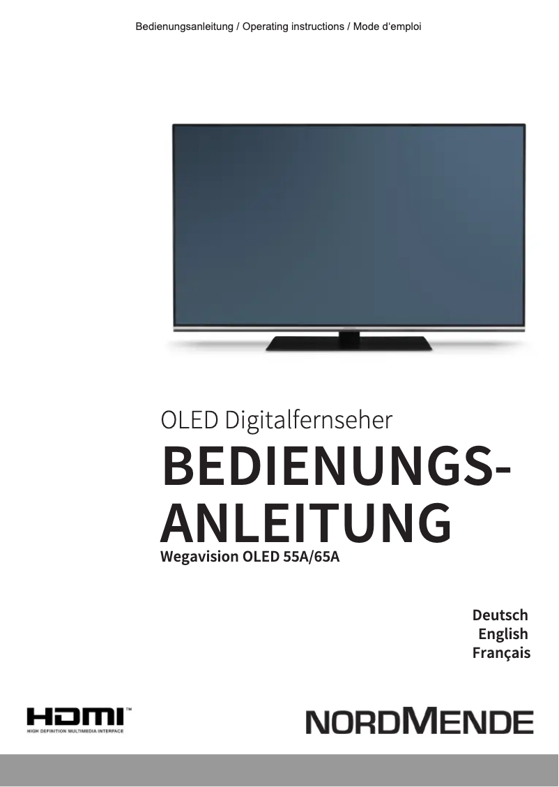 Page 1 of the manual User Manual Nordmende Wegavision OLED55A