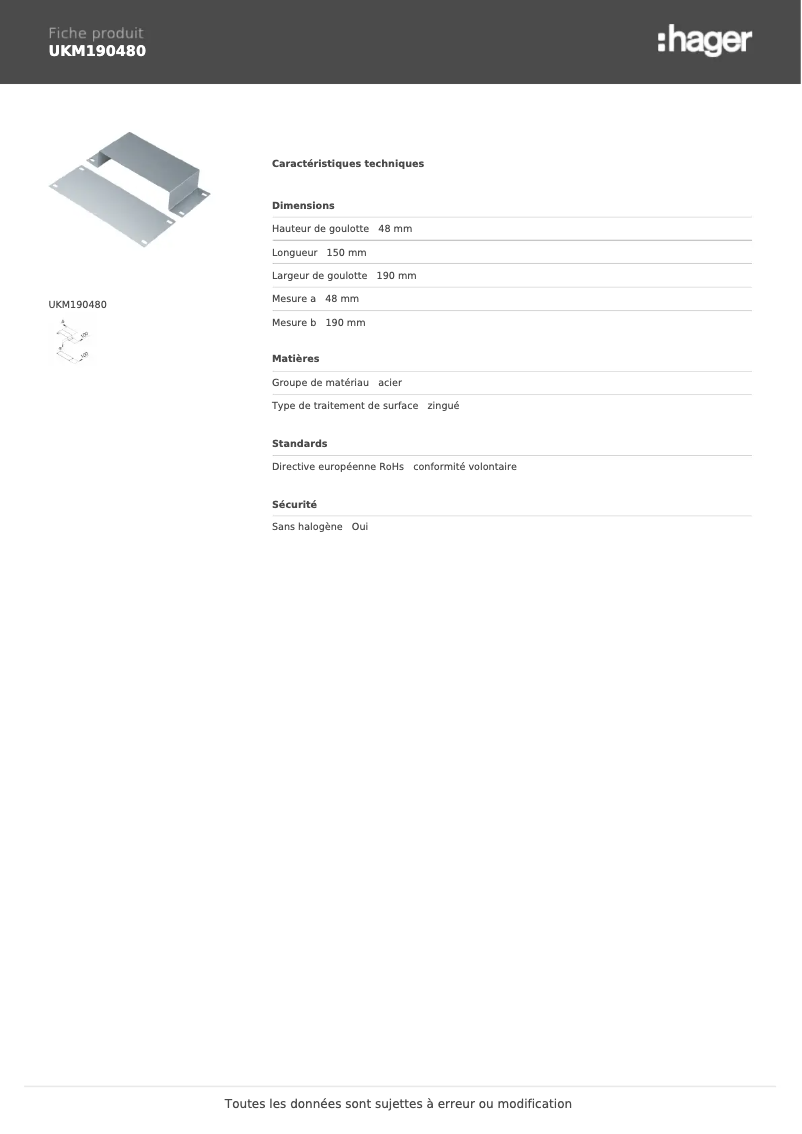 First page image of the manual for UKM190480