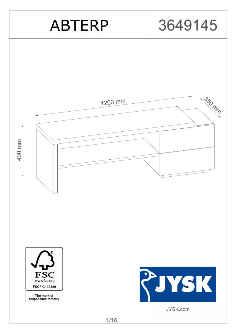 Page 1 of the manual User Manual JYSK Abterp