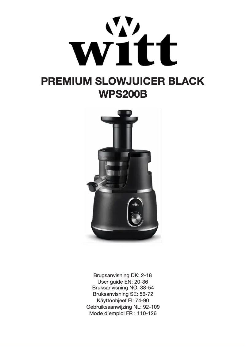 First page image of the manual for WPS200B
