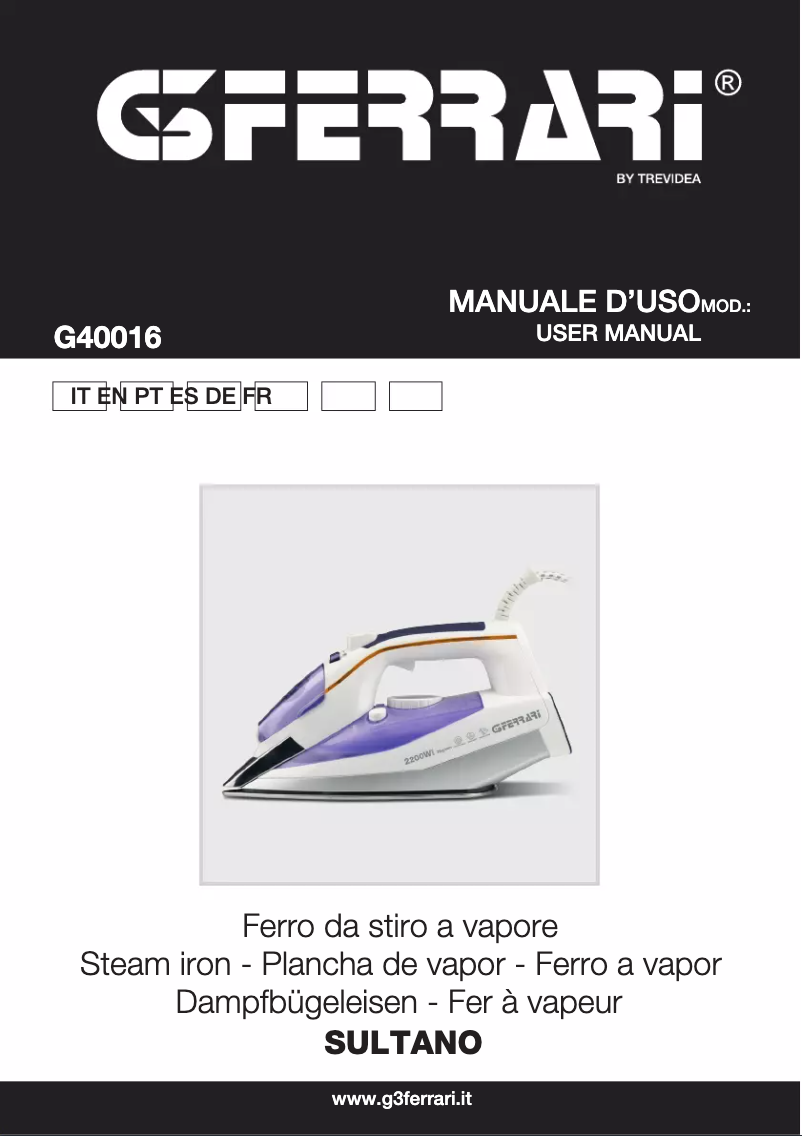 Image de la première page du manuel de l'appareil Sultano G40016