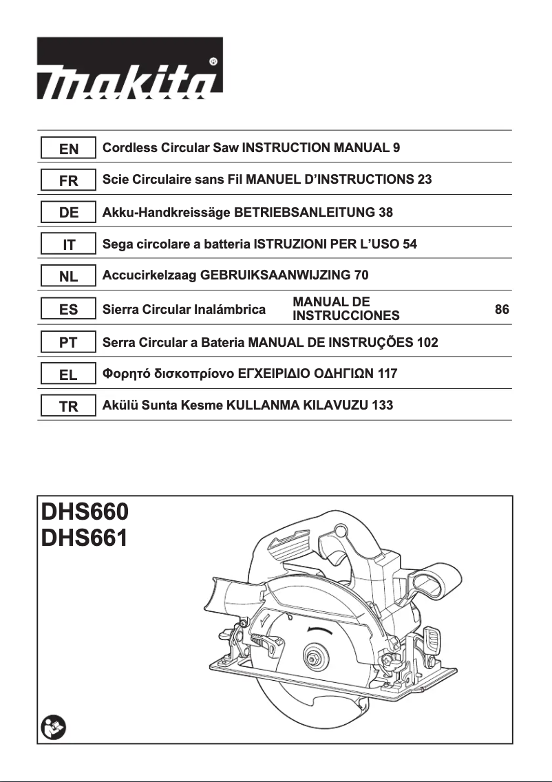 Page 1 of the manual User Manual Makita DHS661