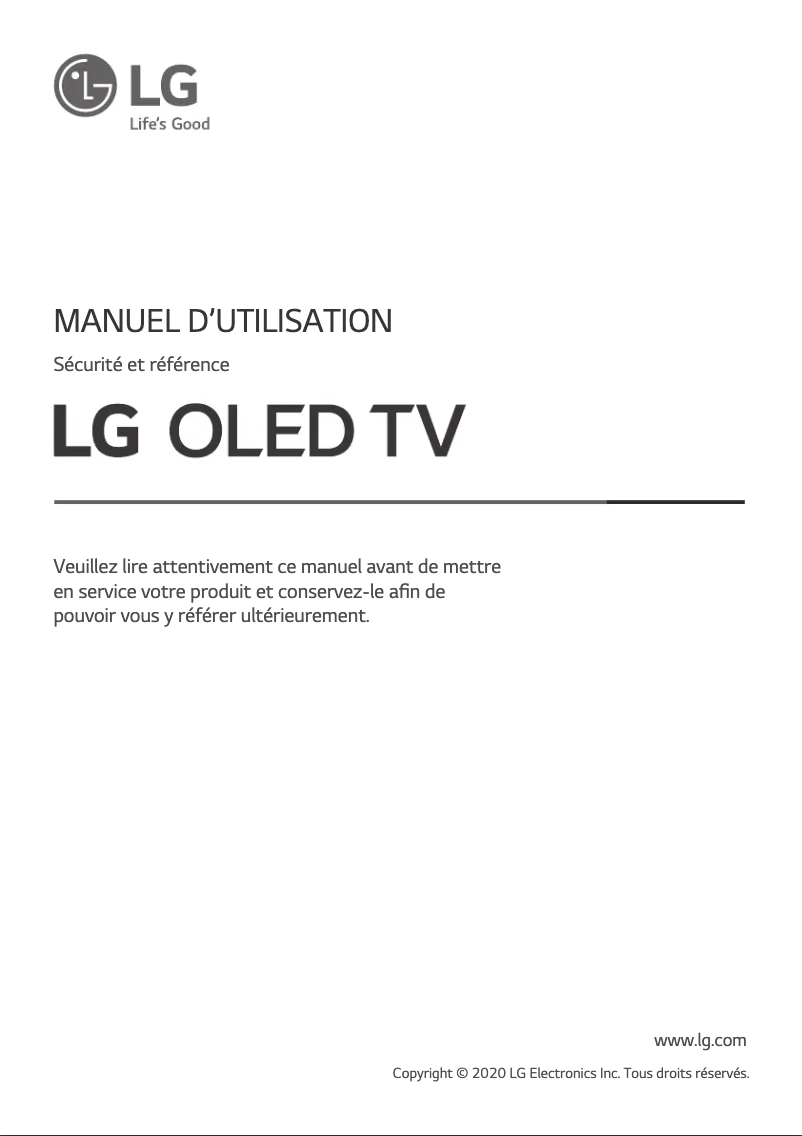 Page 1 of the manual User Manual LG OLED55GX9LA