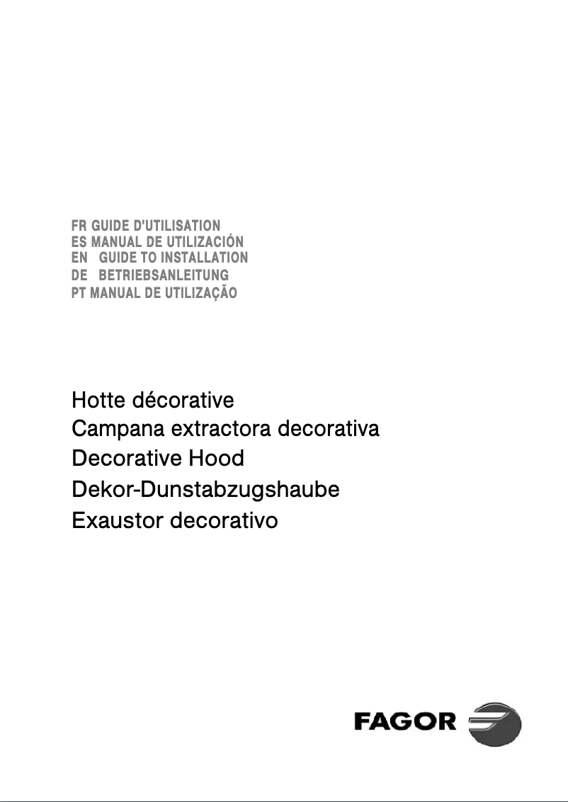 Page 1 of the manual User Manual Fagor CFB-70AX