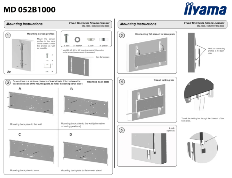 Page 1 of the manual User Manual Iiyama MD 052B1000